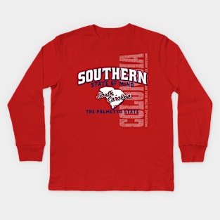 Southern State of Mind-South Carolina 1 Red Kids Long Sleeve T-Shirt